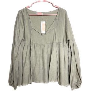 C+D+M Blouse in Sage Green Large